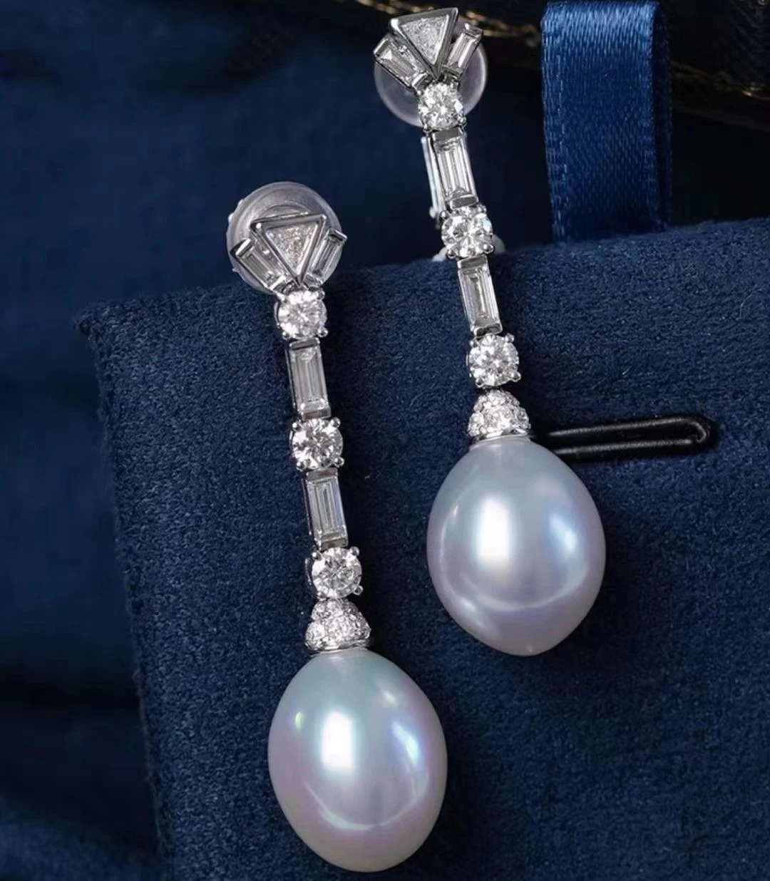 MeiBaPJ 10-11mm Natural Rice Pearl Fashion Pendant Earrings Genuine 925 Pure Silver Womens Exquisite Jewelry 241205