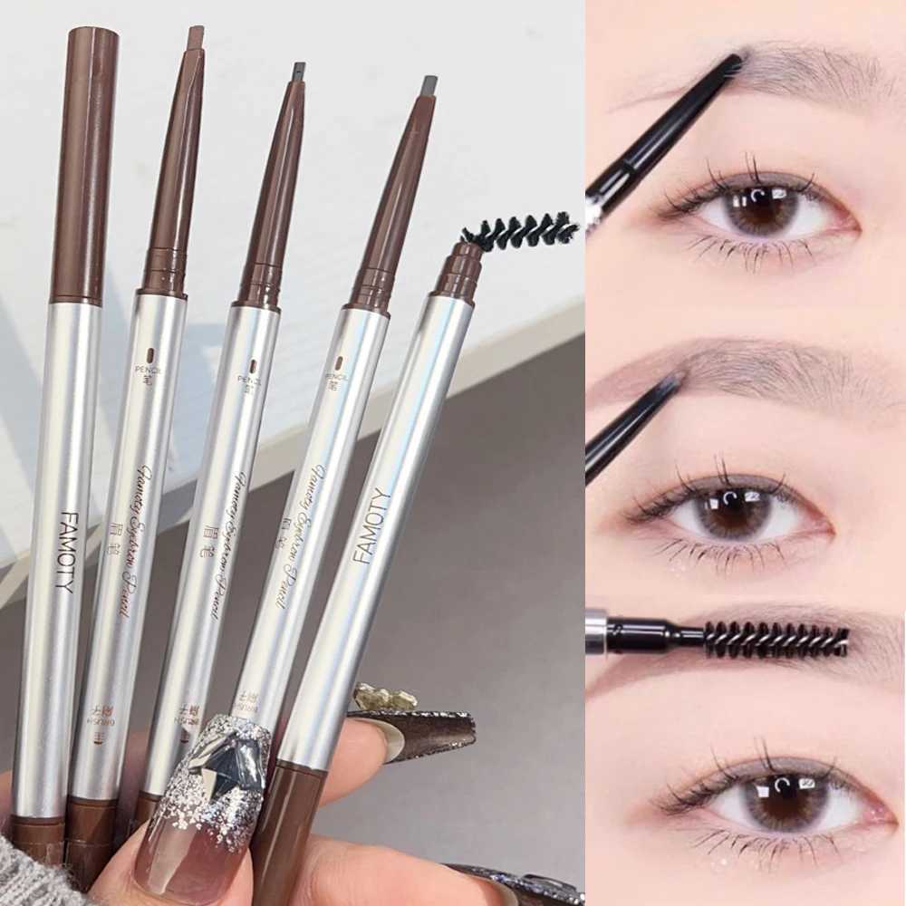 Double headed matte eye brush makeup pen waterproof long-lasting black brown gray stain free eye brush crayon W241205