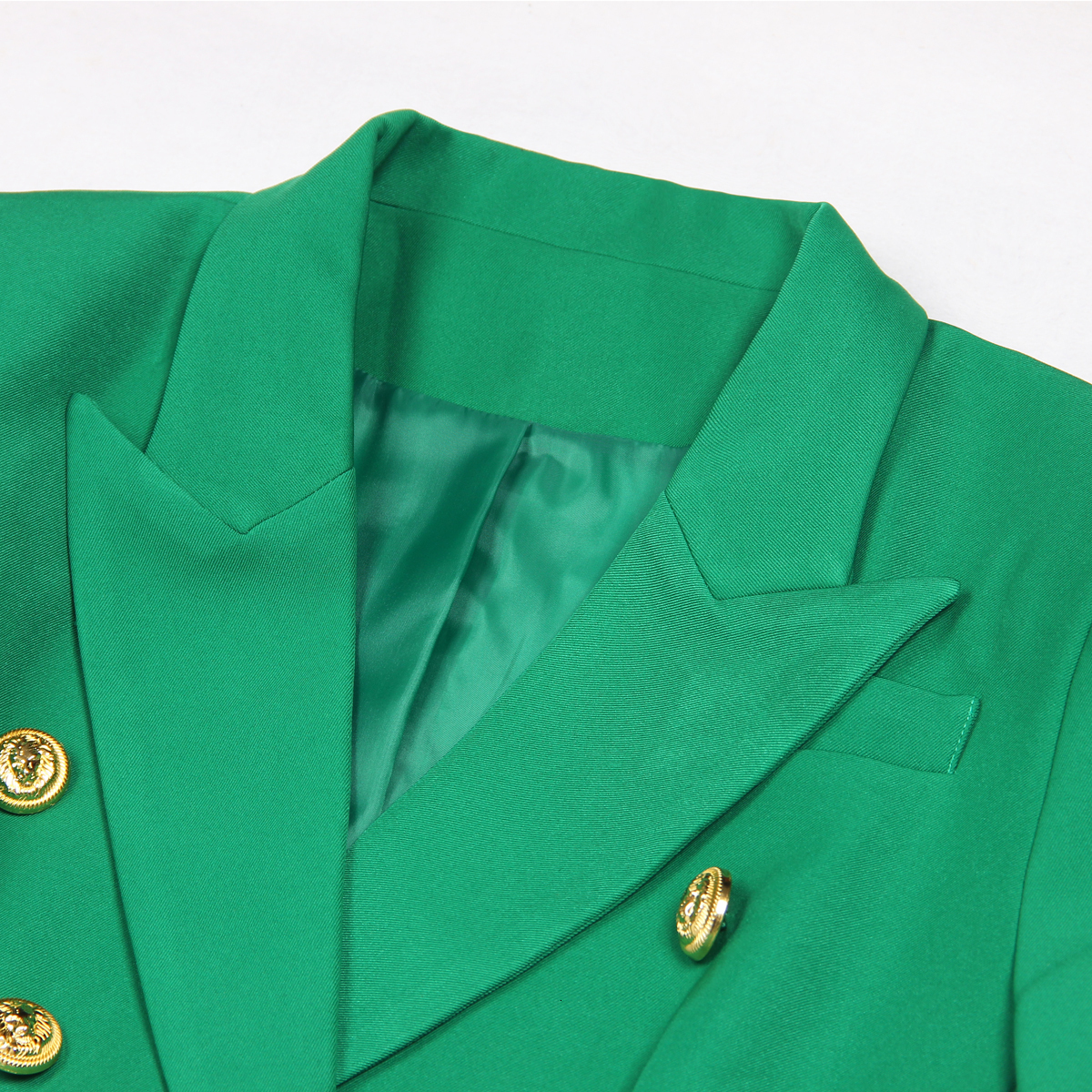 S-Xxl Rainbow Color Fashion Classic Solid Double Row Gold Button Long Sleeve Slim Fit Temperament Commuter Casual Woman Blazer