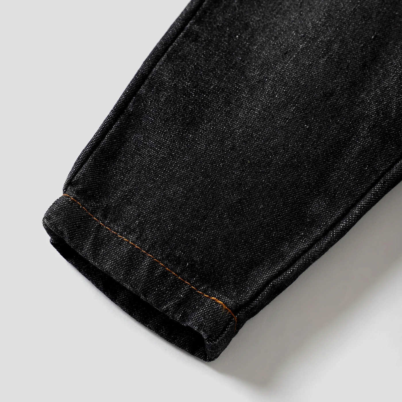 2pcs Baby Boy Solid Color Long Sleeve Medium thickness Denim Set Soft and Comfortable Perfect for OutingsXJ241205