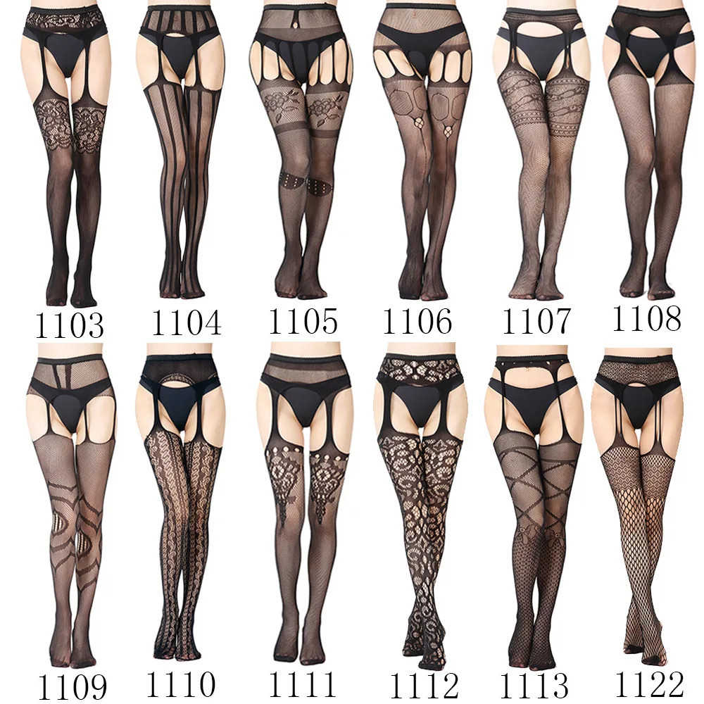 Sexy Womens Fishnet Stockings Pantyhose Black Garters Long Socks Nightclub Party Female Lingerie Tight Leggings 241204
