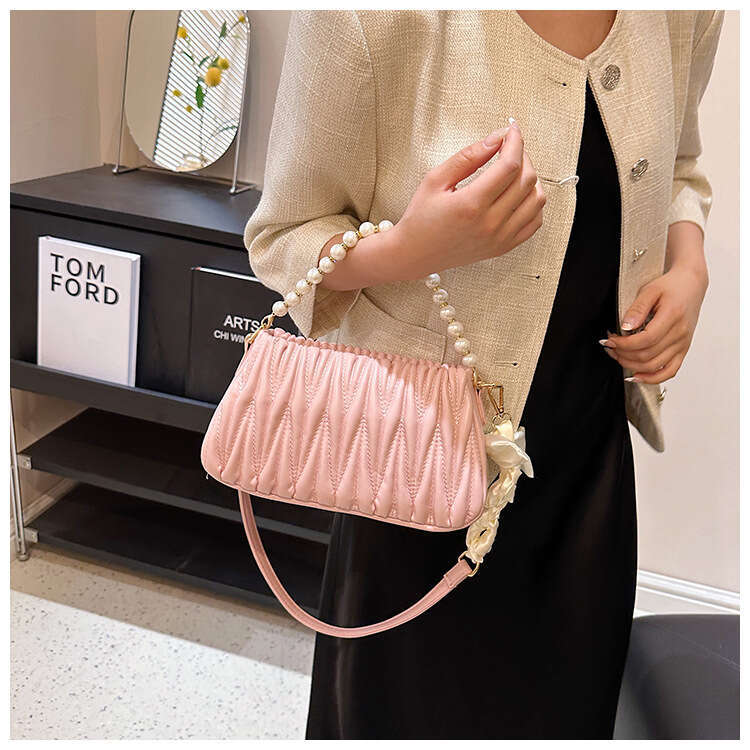 Design O Small Pearl Handbag For Women With A Foreign Style Texture All Draped Chain Single Shoulder Crossbody Bag