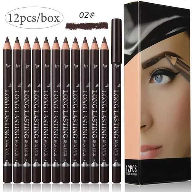 6/2Pcs eye shadow pencil waterproof professional female eye shadow makeup pen easy color natural black brown cosmetics beauty eye shadow tool W241205