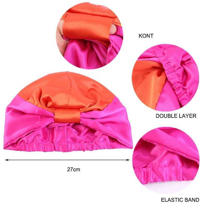 1PCS Satin Silk Salon Bonnet Women Night Sleep C Bath Towel Hair Dry Quick Elastic Hair Care Bonnet Head Wr Hat HeaearXJ241205