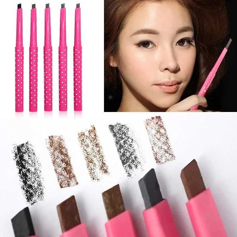 Waterproof durable 5-color black gray brown eyebrow pencil eyebrow liner powder shape makeup tool pen with template W241205