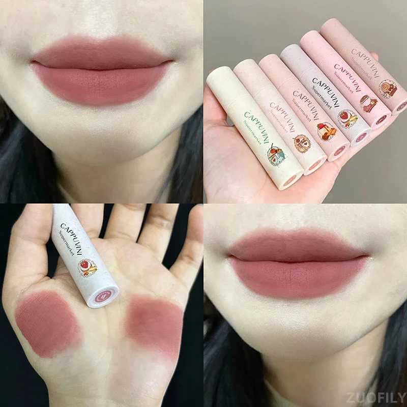 1pc Creamy Lip Gloss Cute Matte Lipstick Long Lasting Nonstick Cup Lipstick Natural Lip Makeup Nude Lipstick Cosmetic MaquillajeXJ241205