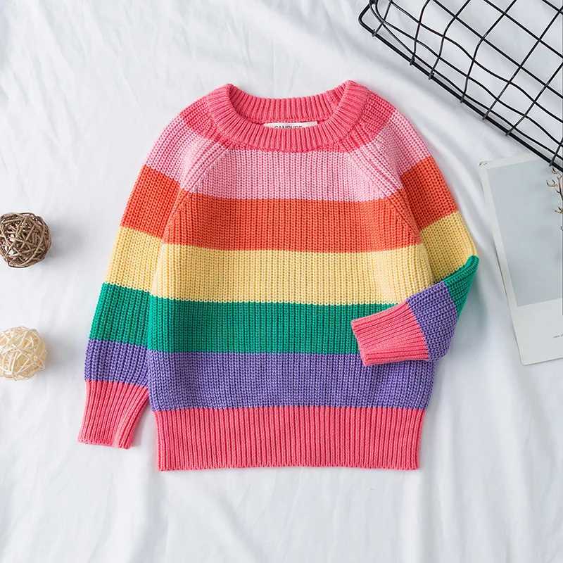 1-7T Autumn New Baby Boys and Girls Clothing Childrens Sweater Childrens Knitted Sweater Childrens Knitted Long Sleeve Baby Pullover Top W241205