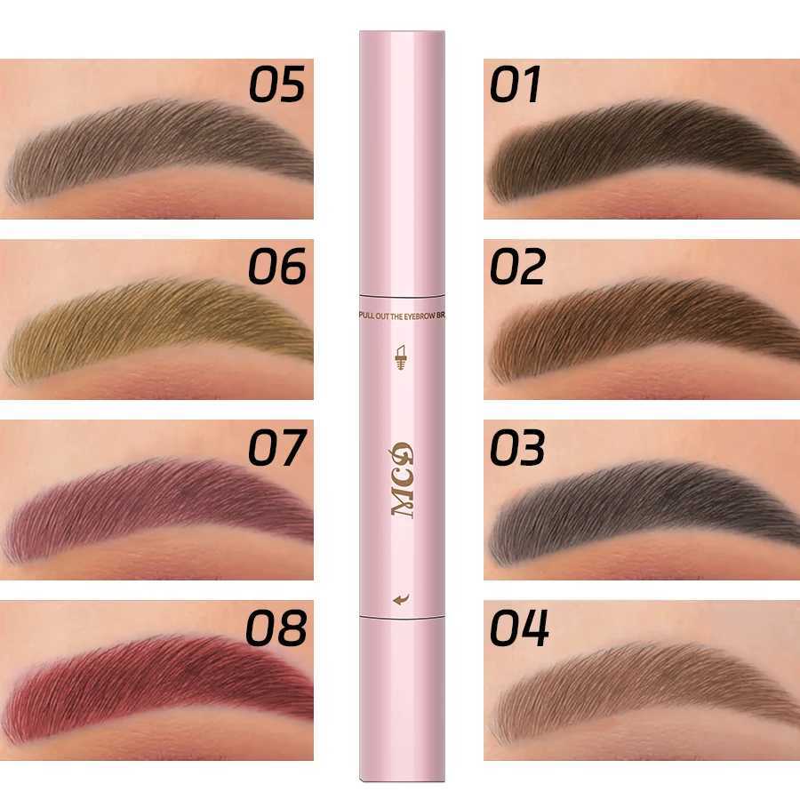 2-inch professional waterproof eyebrow pencil set durable Korean makeup kit with brush - including black dark brown gray W241205