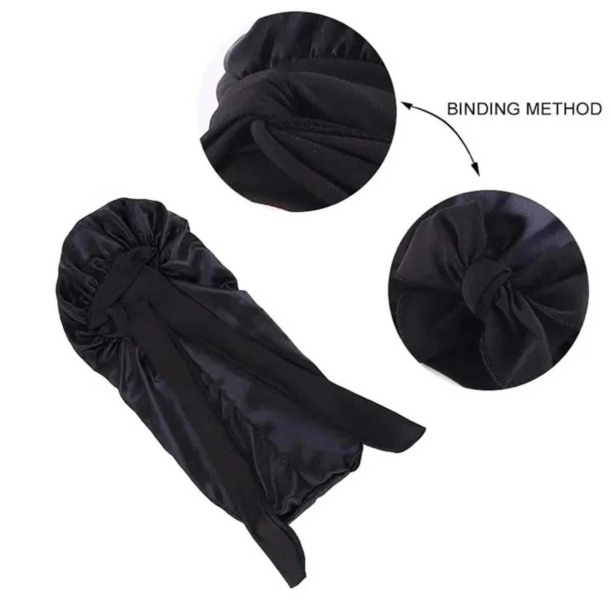Elastic Wide Edge Satin Bonnet Long Hair Hat Sleeping Hats Wr Night C Hair Care Bonnet for Women Men Unisex C Bonnet 2024XJ241205