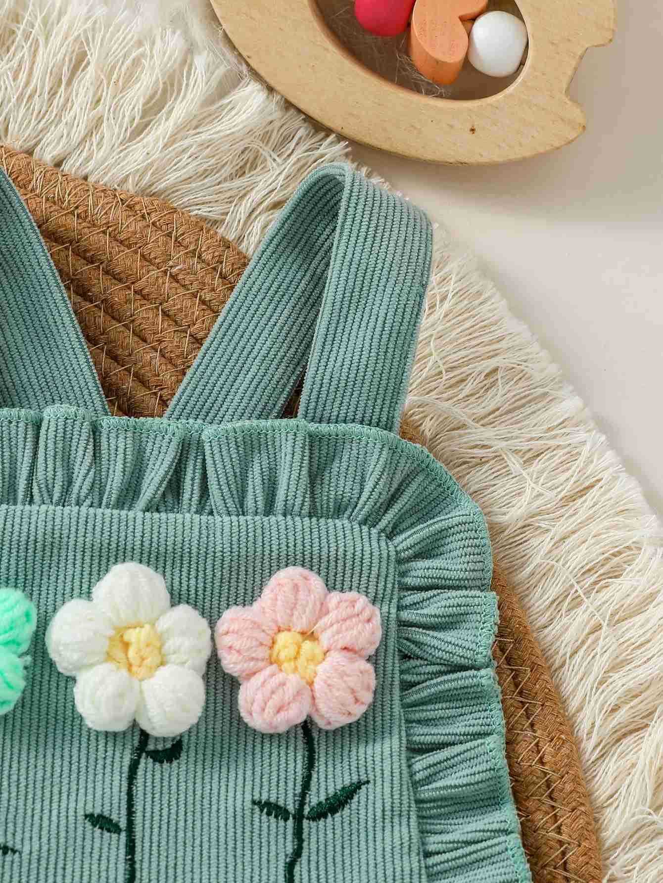 2pcs Babys Girls Long Sleeve Autumn Bodysuit Skirt Set With Floral Preppy Sle Fashion ClothingXJ241205