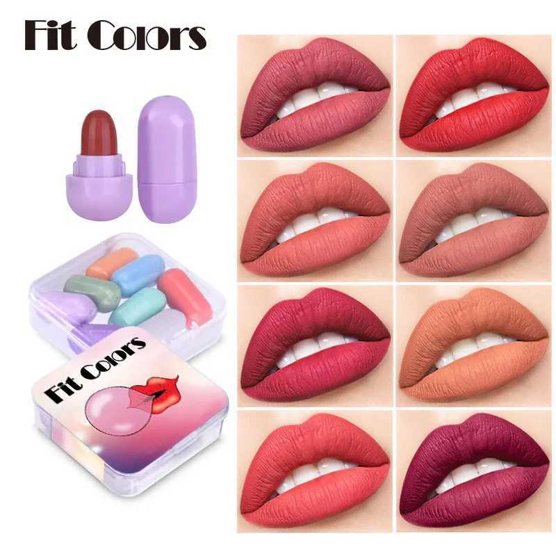8pcs Mini Matte Lipstick Set Moisturizing Velvet Lip Gloss Long-lasting Color Lipstick Kits Cute Candy Capsule Lipsticks MakeupXJ241205