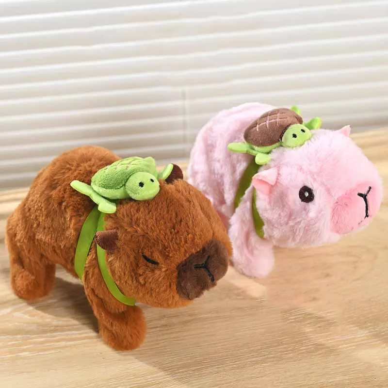 Simulation Electric Plush Cute Capybara Doll Toys Walking Barking Electronic Pet Capybara Baby Interactive Toddler Toys 241204