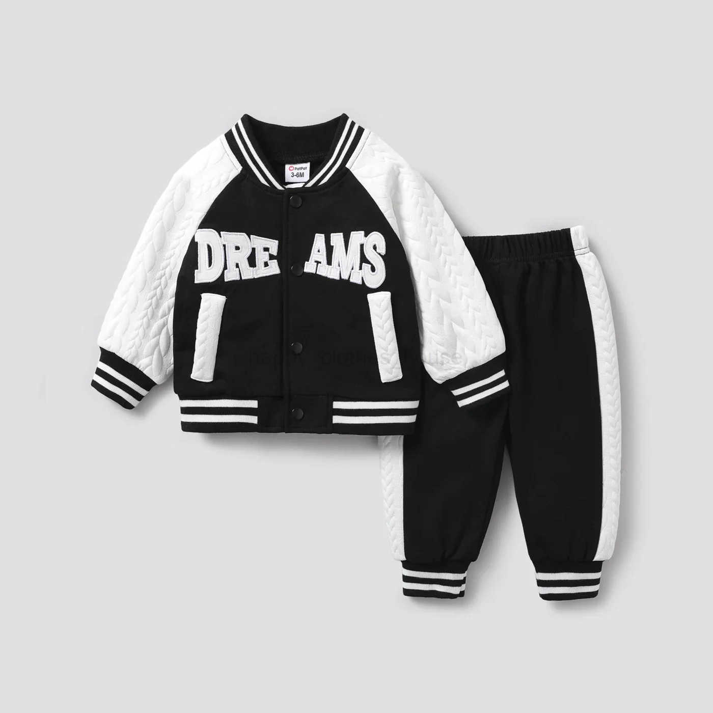 2pcs Baby Boy Spor Letter Long-sleeve Set Soft and Comfortable Perfect for Outings and Daily Wear Basic SleXJ241205