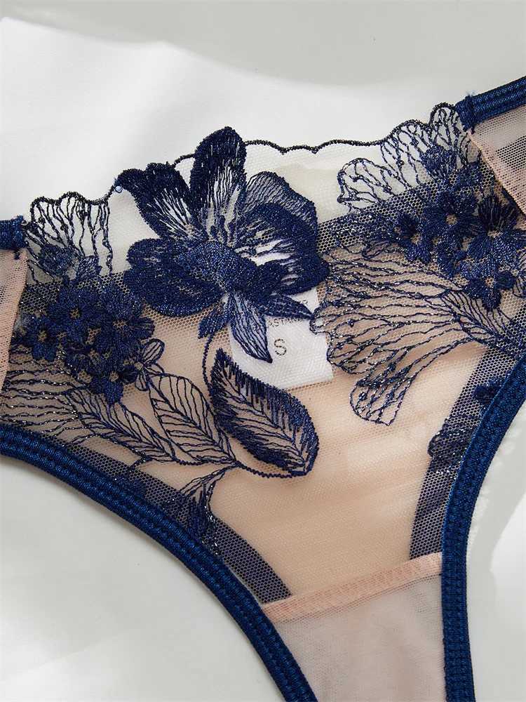 Mesh Embroidered Lingerie Sets for Women Delicate Eroctic Lingerie Female Fancy Underwear Intimate Transparent Bra Sets 3-PointXJ241205