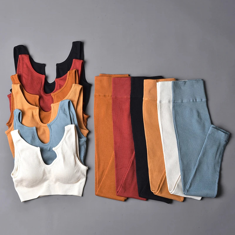 Seamless Sport Suit Yoga Suit Fitness Gym Clothes Women Gym Crop Top Yoga Shirts Bra Leggings Shorts Sportsuit Workout Outfit 241204