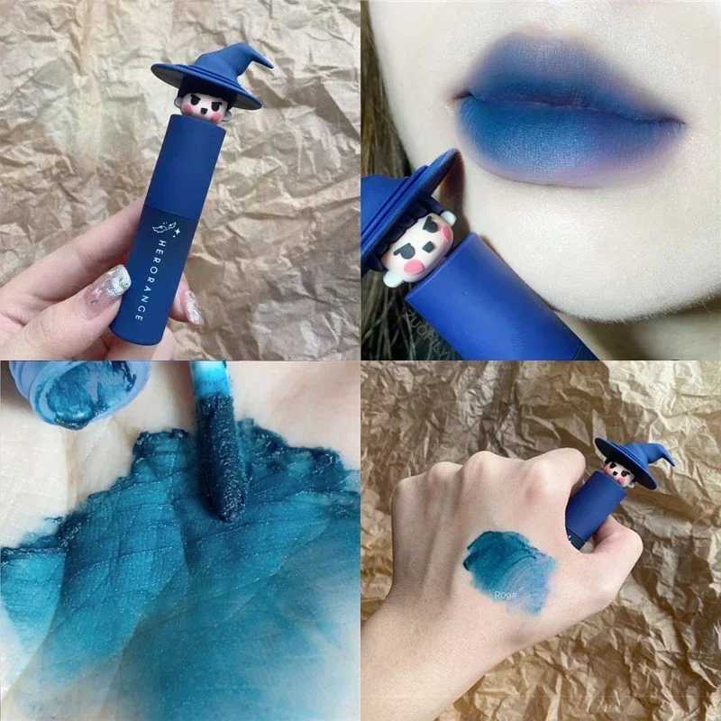 Playful Witch Soft Mist Lip Glaze Not Easy Fade Matte Blue Green Lipgloss Waterproof Long Lasting Nude Lipstick Makeup CosmeticsXJ241205