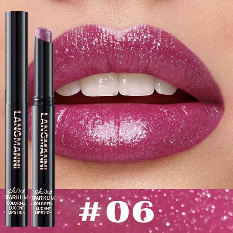 10 Color Glitter Pearlescent Lipstick Waterproof Lasting Diamond Lipstick Shiny Lip Gloss Non-stick Cup Red Sexy Lip Tint MakeupXJ241205