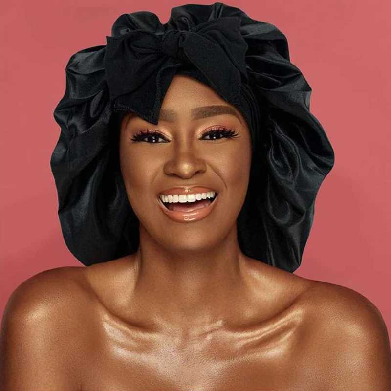 Bonnets Silk Satin Hat Hair Night Satin Bonnet Satin Hat To Sleep Bonnets for Women C Beanie Curly Braid Hair DM04XJ241205