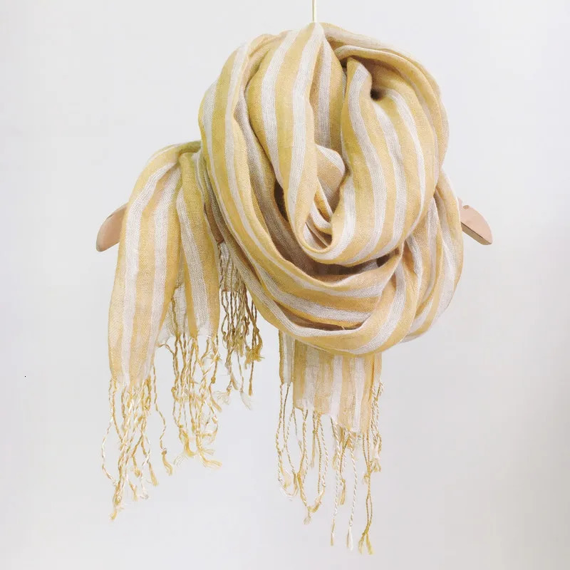 Linen scarf plain weave shawl all season womens shawl 241205