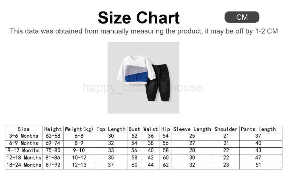 2pcs Baby Boy Solid Color Long Sleeve Medium thickness Denim Set Soft and Comfortable Perfect for OutingsXJ241205