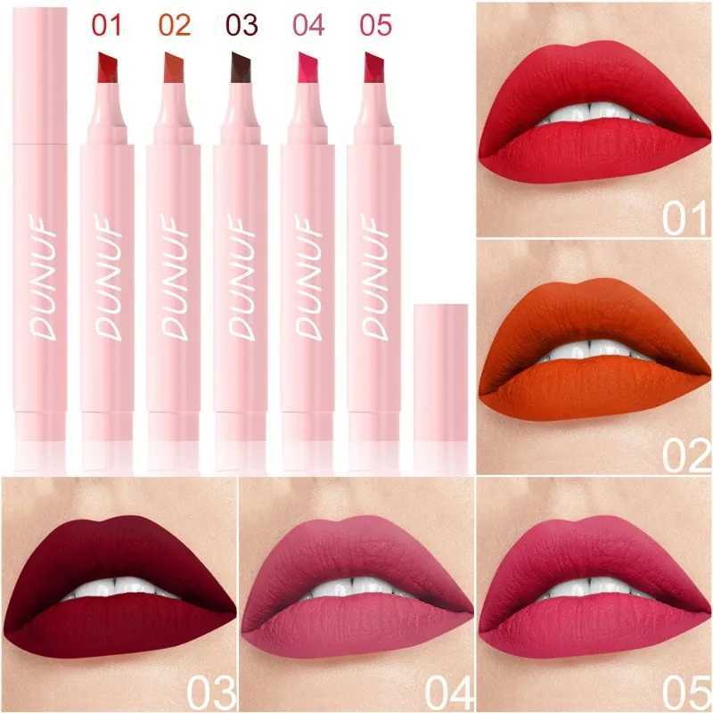 5 Color Long Lasting Lip Liner Lipstick Pencil Waterproof Velvet Matte Lipsticks Sexy Red Lip Contour Pencil 2in1 Lip Marker PenXJ241205
