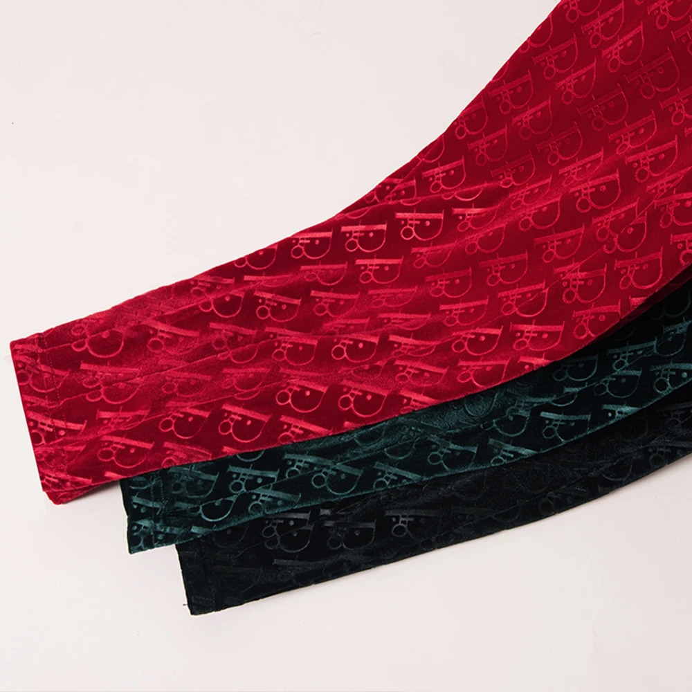 High quality red velvet Korean fashion Haren pants autumn and winter high waisted elastic waist casual womens pants 241202