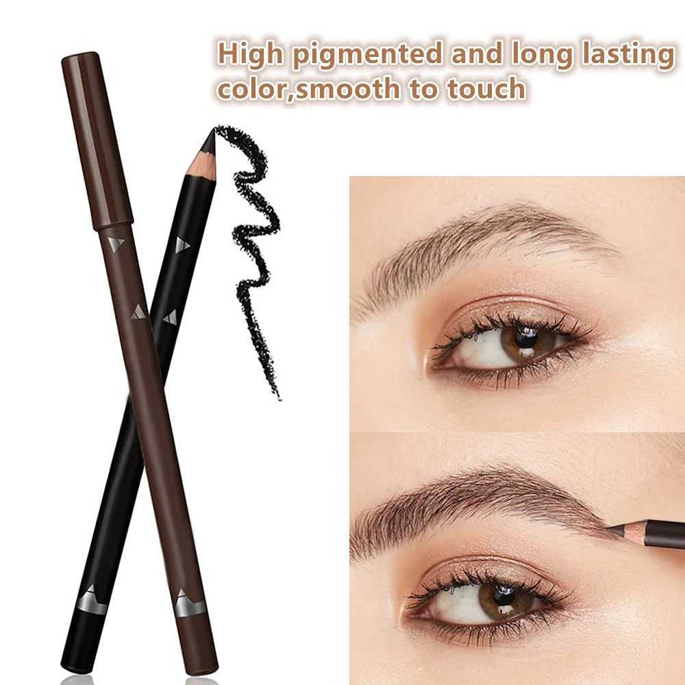 6/2Pcs Waterproof Eyelid Pencil Womens Professional Eyelid Makeup Pen Easy Color Natural Black Brown Cosmetics Beauty Eyelid ToolW241205