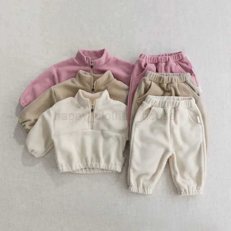 Winter Baby Clothes Sets Thicken Coats+Pants 2Pcs for Kids Children Sports Suits Solid Color Thicken Toddler Casual TracksuitXJ241205