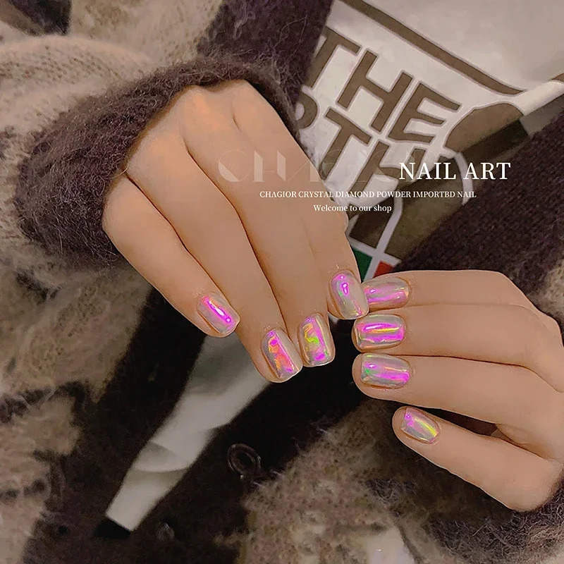 Heallor Nail Art Aurora Ice Cube Glass Foil Stickers Color Transfer Laser Jewelry Paper Handmade Nail DIY Decoration 241205