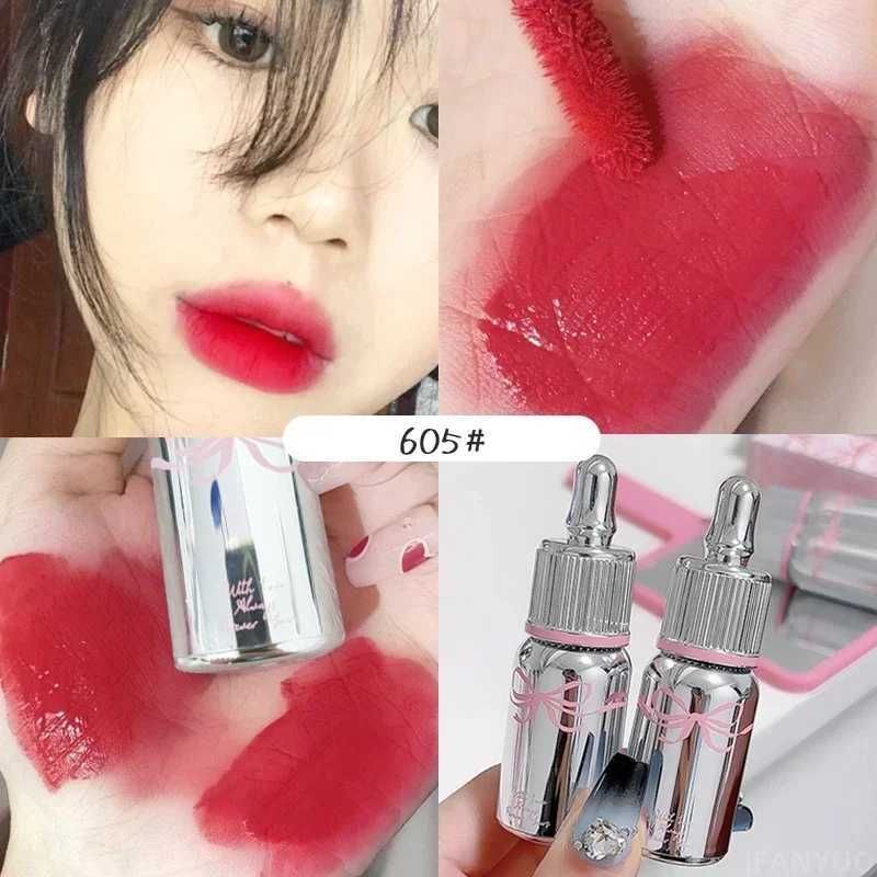 Small Baby Bottle Lipgloss Matte Velvet Lip Gloss Chocolate Color Lipstick Long Lasting Waterproof Lip Makeup Korean CosmeticsXJ241205