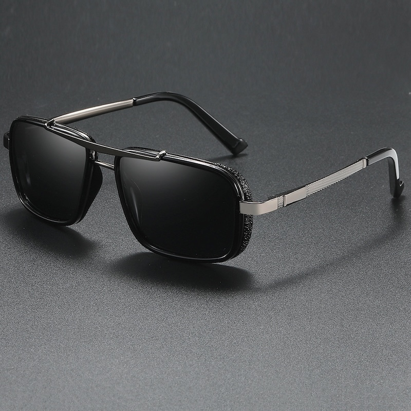 Pilot Polarized Sunglasses Men Polaroid Stainless Steel Metal Italian Brand Design Oversized Golden Steampunk Driving Fishing Fashion Classic Cool S21