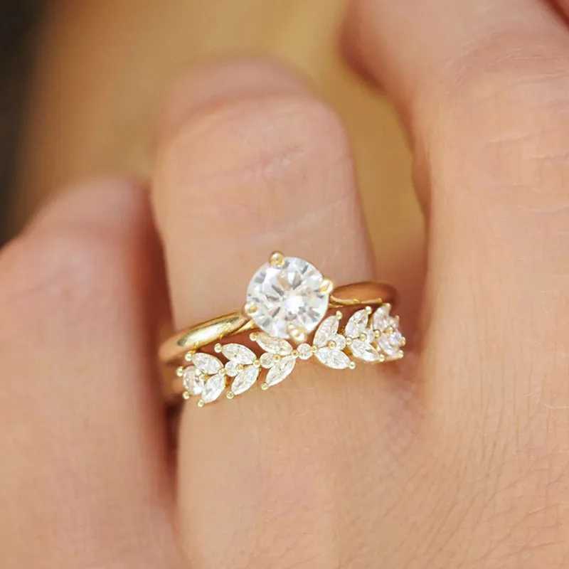 2 pieces/set of elegant womens wedding rings 925 sterling silver finger decoration shiny zirconia engagement jewelry gift W241205