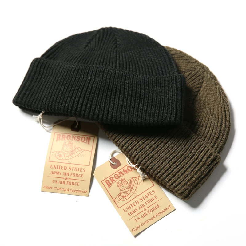 Bronson USAF A-4 Watch Hat World War II Ground Crew Wool Knitted Hat Unisex Beanies 241205