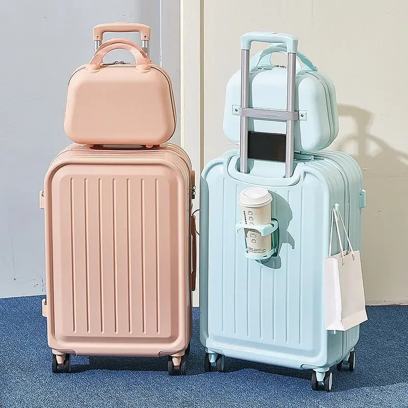 Combination Suitcase Womens Large Capacity Trolley Strong and Durable Student Travel Luggage Password Box 241204