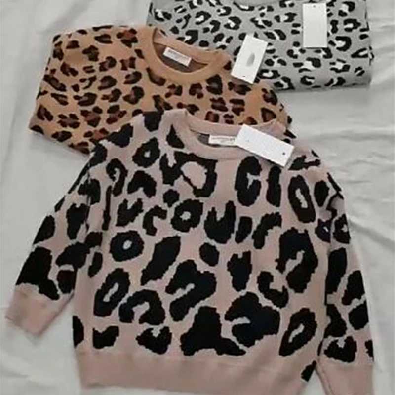 Children boys sweaters leopard print knit casual long sleeves childrens tops childrens mens clothing baby womens clothing W241205