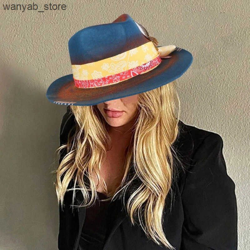 Cloches Wool Homburg Panama Hat Exotic Hat for Women Photo Props Western for Men unisex womens clothing L240910