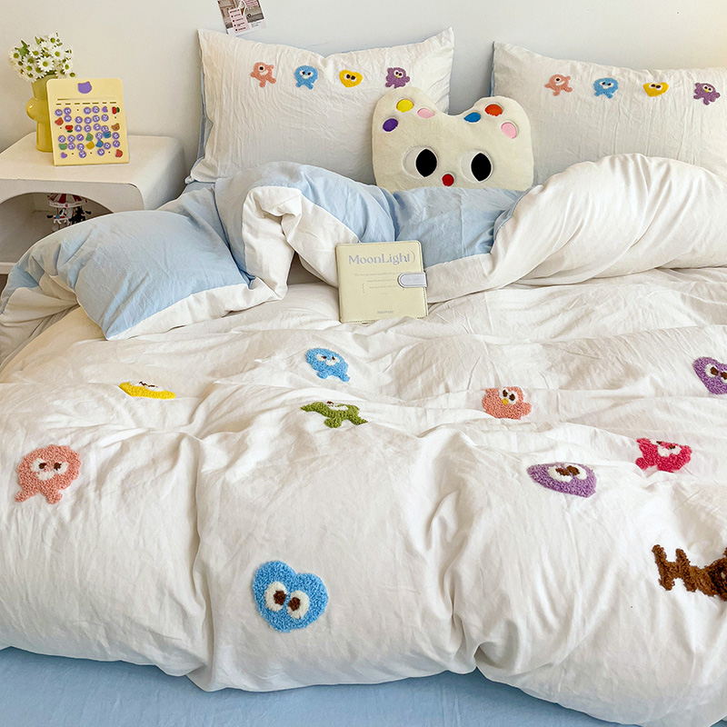Pure Cotton New Four-season Thin Cute Simple Duvet cover