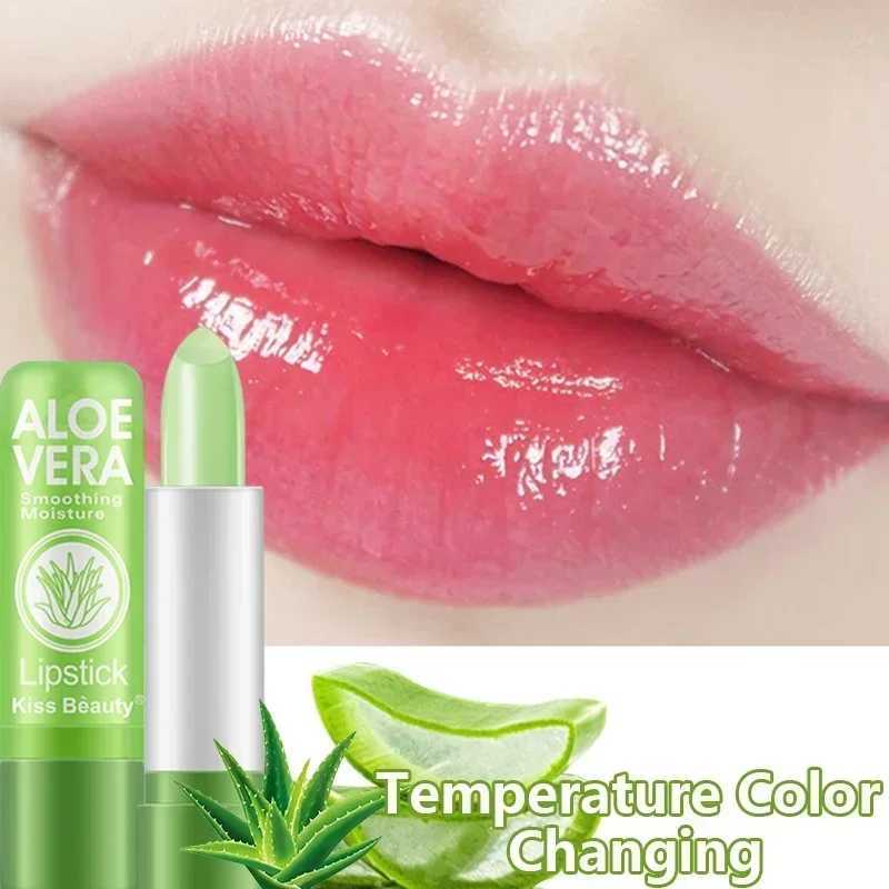 Moisturizing Aloe Vera Lipstick Temperature Color Changing Lip Balm Lasting Nourishing Lip Care Anti-drying Exfoliating LipstickXJ241205