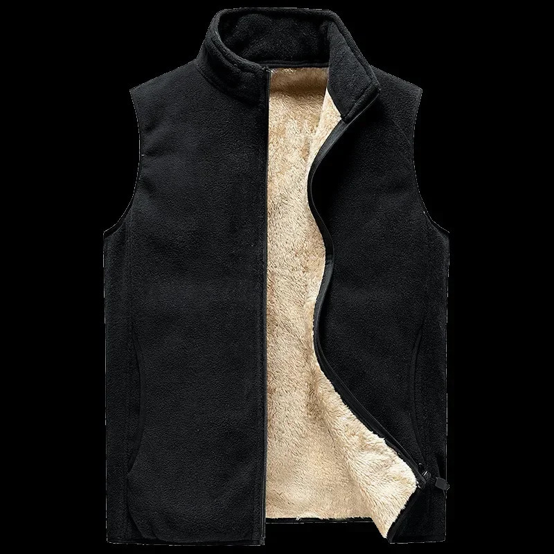 Autumn Winter Fleece Mens Vest Jacket Casual Warm Thick Big Tall Plus Size 8XL Sleeveless Waistcoat Loose 241204