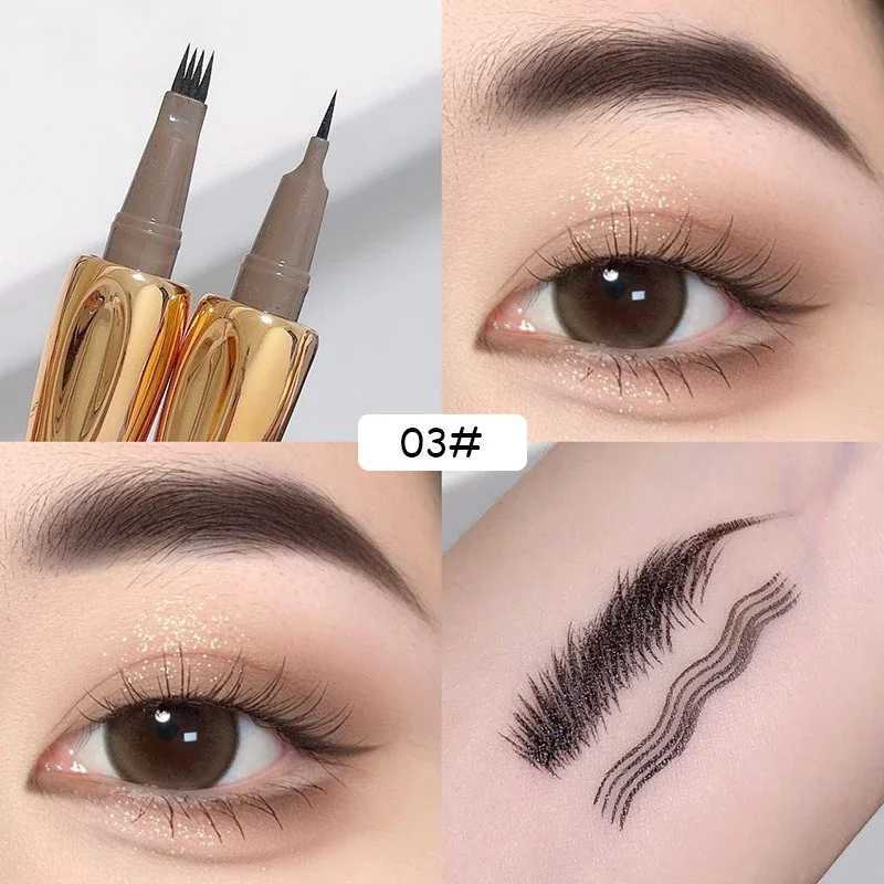 Eyebrow Pen 4-point pointed Eyebrow tattoo pencil waterproof professional cosmetics makeup long-lasting fine sketching liquid Eyebrow pencil W241205