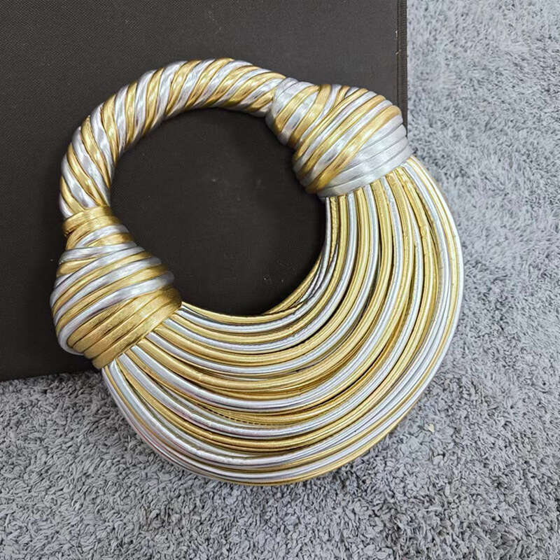 Evening Bags Purses For Women Golden Noodle Knot Design Dinner Wedding Party Clutch Bag High Quality Handbags Trendy