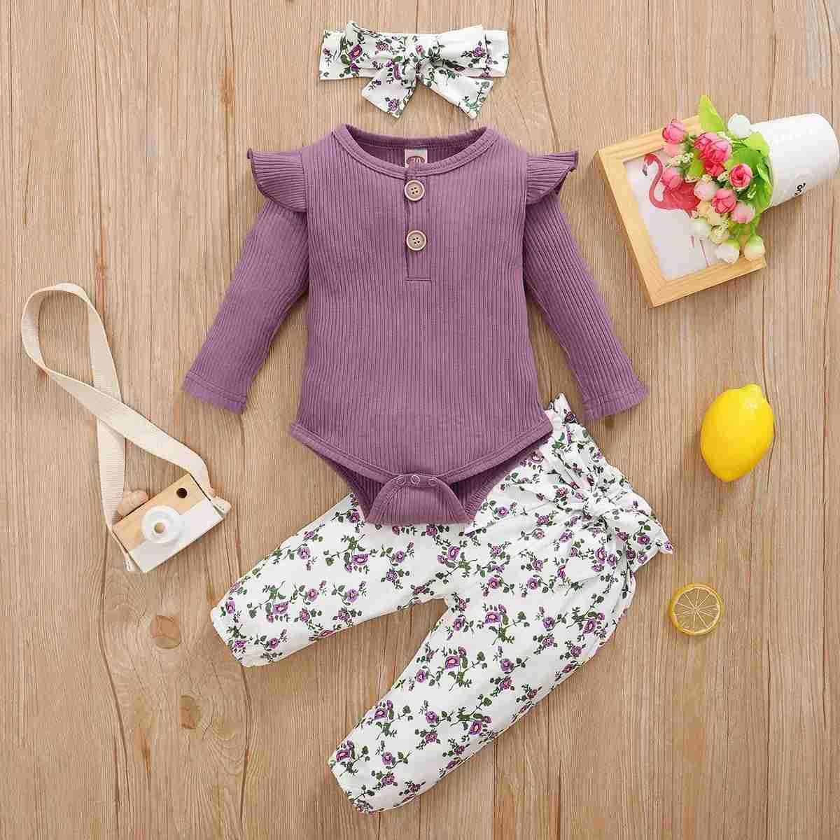 3Pcs Baby Girl Clothes Set Newborn Kids Clothing Childern Toddler Girl Clothes Bebe Girl Outfits Infant New Born ClothesXJ241205