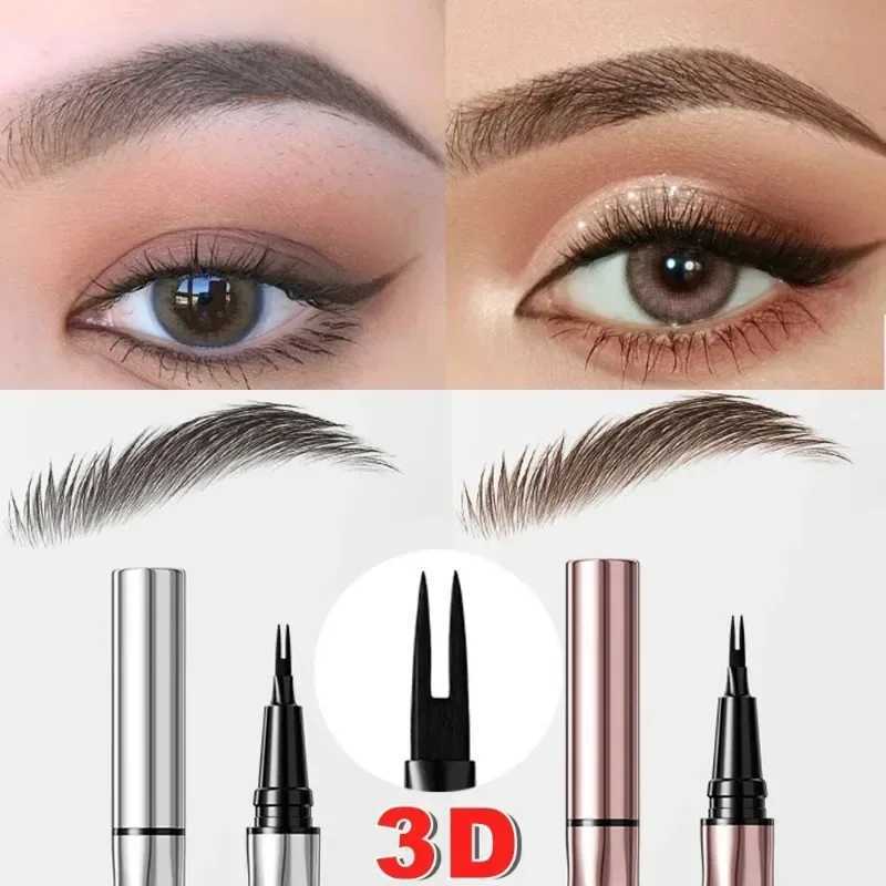2-point eyebrow pencil durable easy to grip eyebrow tattoo waterproof thin liquid lay silk eyebrow pencil Korean makeup W241205