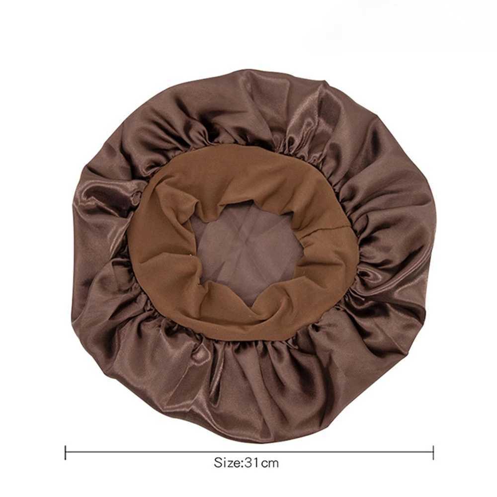 Adjust Solid Satin Bonnet Hair Styling C Long Hair Care Women Night Sleep Hat Silk Head Wr Shower C HairXJ241205
