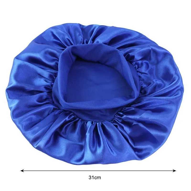 Satin Wide Brim Nightc Silky Bonnet Hair Wr for Sleeping Sleep C With Elastic Soft Band Styling C Hair Wrping ToolXJ241205