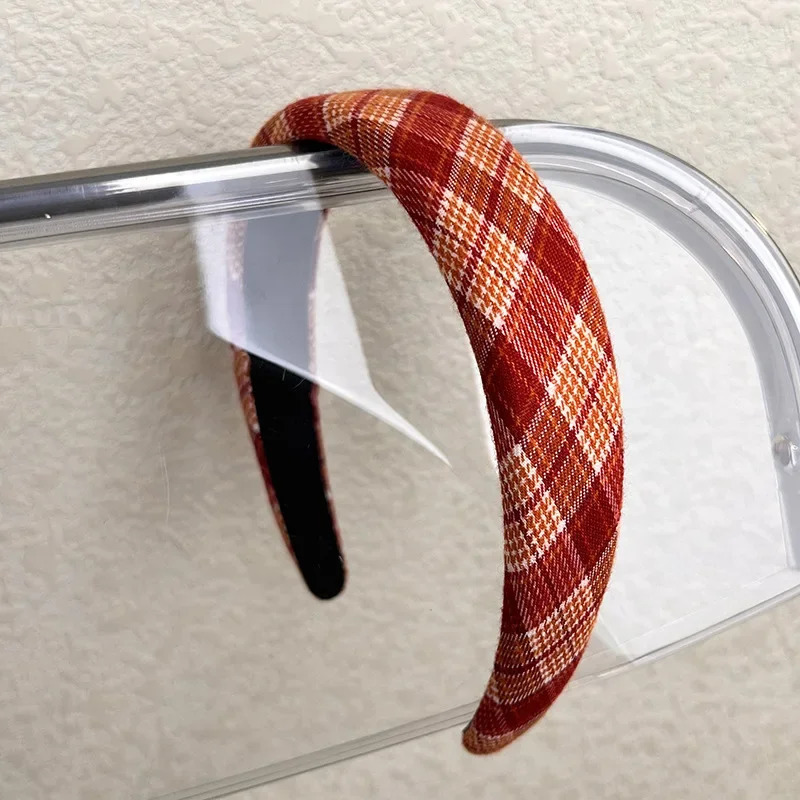 Womens red headband wide headband PU solid headband hair accessories 241205