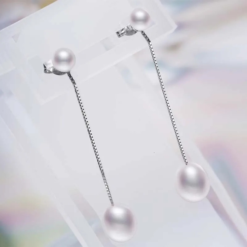 S925 pure silver natural pearl earrings suitable for womens long water droplet pendant earrings fashionable jewelry free delivery 241205