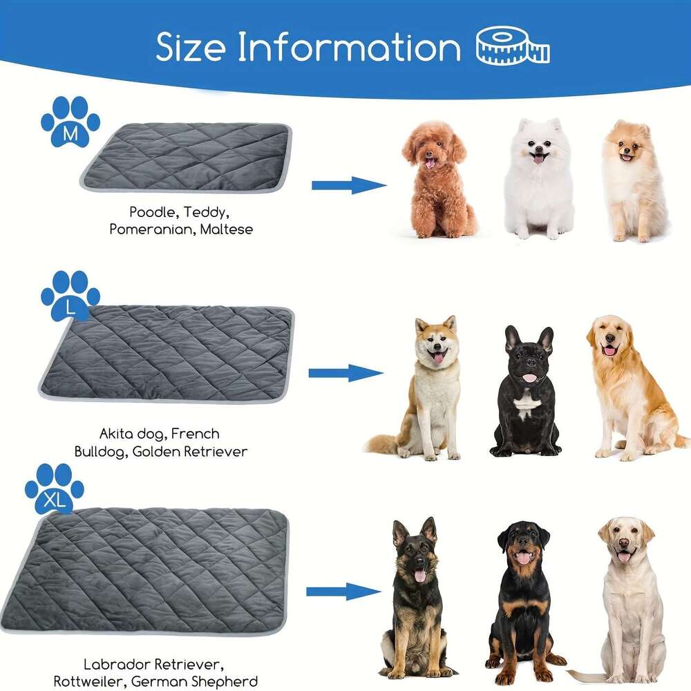 Self-Warming Pet Mat Dogs & Cats Dia Pattern, Non-Slip Bottom, Washable - Cozy Indoor/Outdoor Bed Pad for Small to Medium Pets