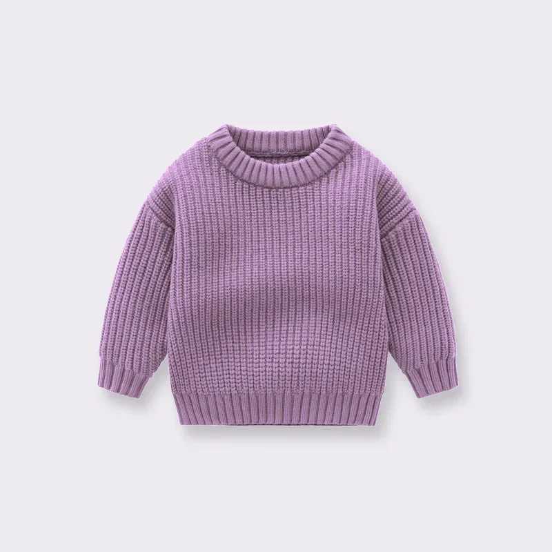 0-7T Preschool Newborn Baby Sweater Childrens Boys and Girls Winter Clothing Warm Thick Knitted Pullover Top Basic Knitted Dress W241205