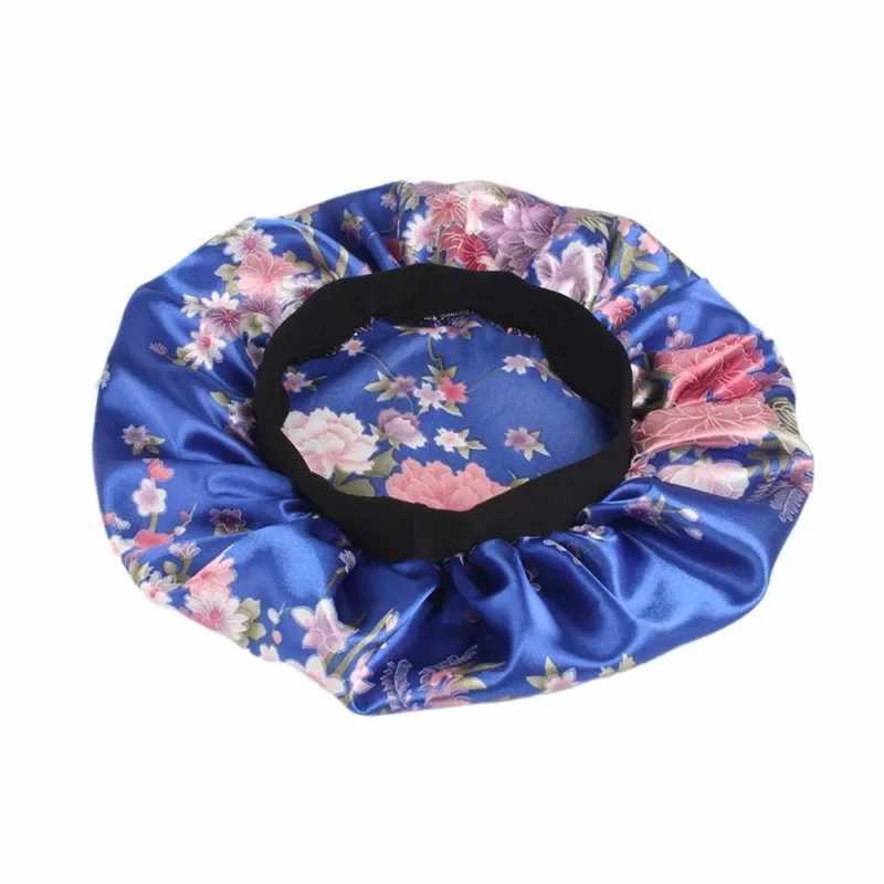 Hair Satin Bonnet For Sleeping Shower C Silk Bonnet Femme Women Night Sleep C Head Cover Wide Elastic BandXJ241205